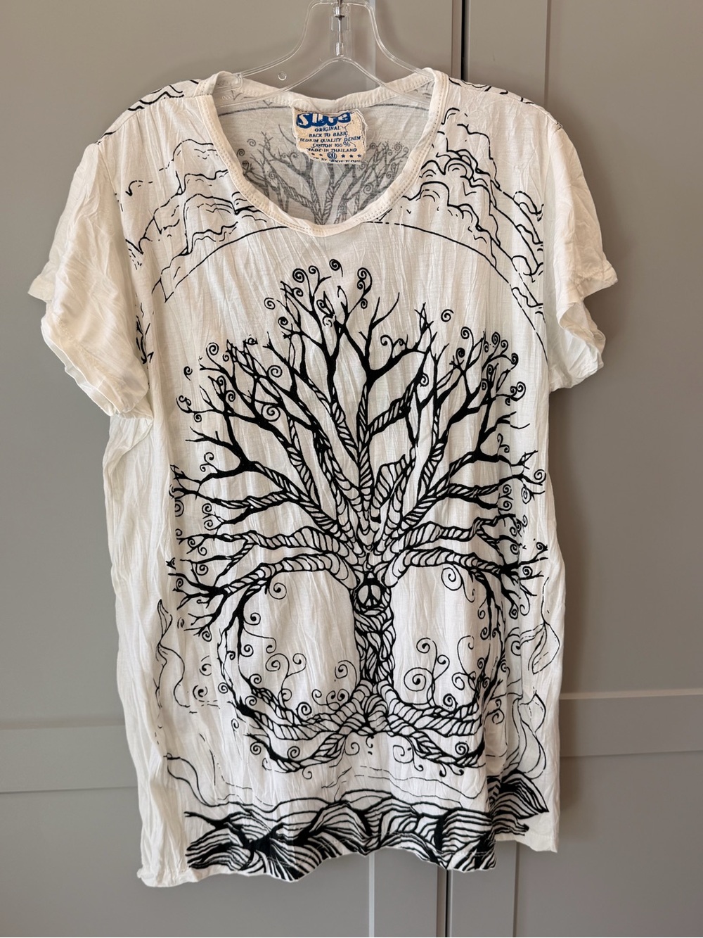 SURE Tree of Life Peace Graphic T Shirt XL Boho Hippie